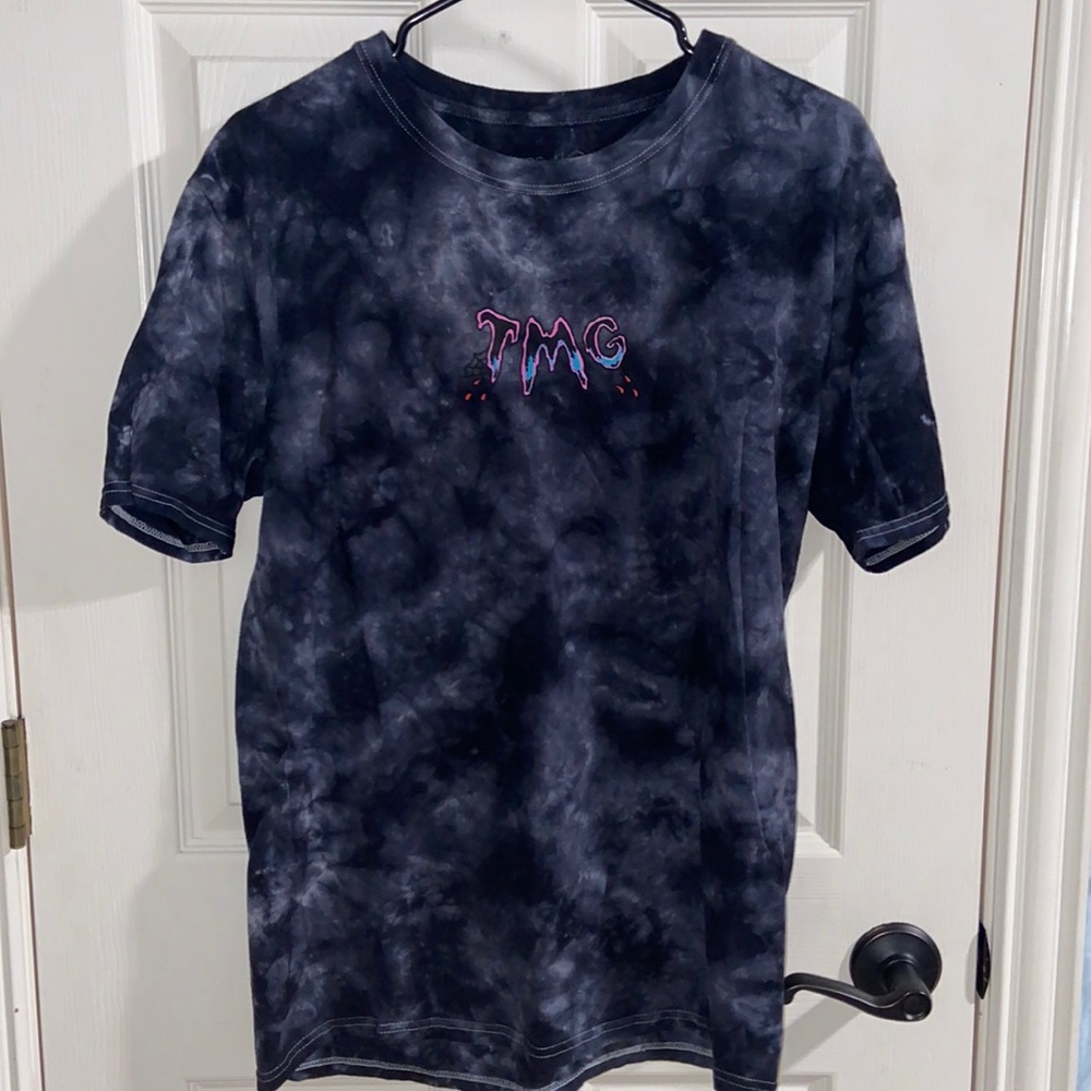 TMG/Tiny Meat Gang T Shirt, Large, Black Tie Dye